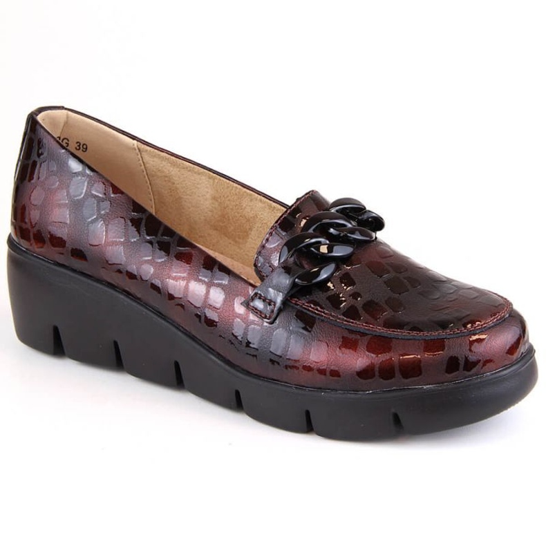 Pantofi cu pană din piele Filippo W PAW364B visiniu roșu