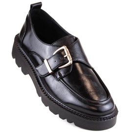 Pantofi cu platforma cu catarama Vinceza W JAN237A, negri negru Pantofi cu platforma cu catarama Vinceza W JAN237A, negri negru