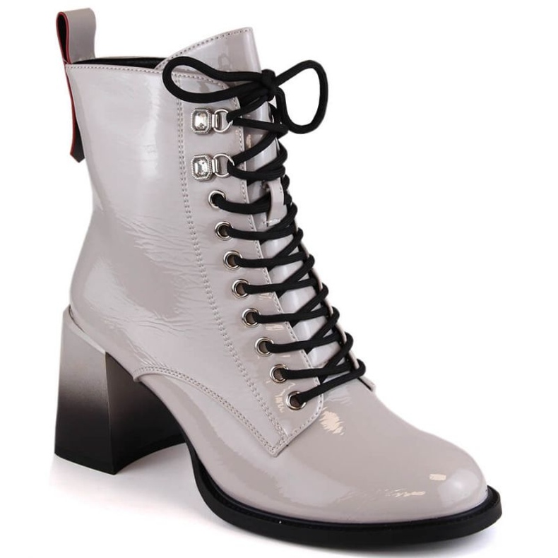 Botine patentate cu toc inalt D&amp;A S.Barski Premium Collection W OLI225B