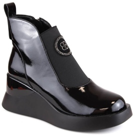 Cizme patentate cu pană D&A S.Barski Premium Collection W OLI226 negru Cizme patentate cu pană D&A S.Barski Premium Collection W OLI226 negru