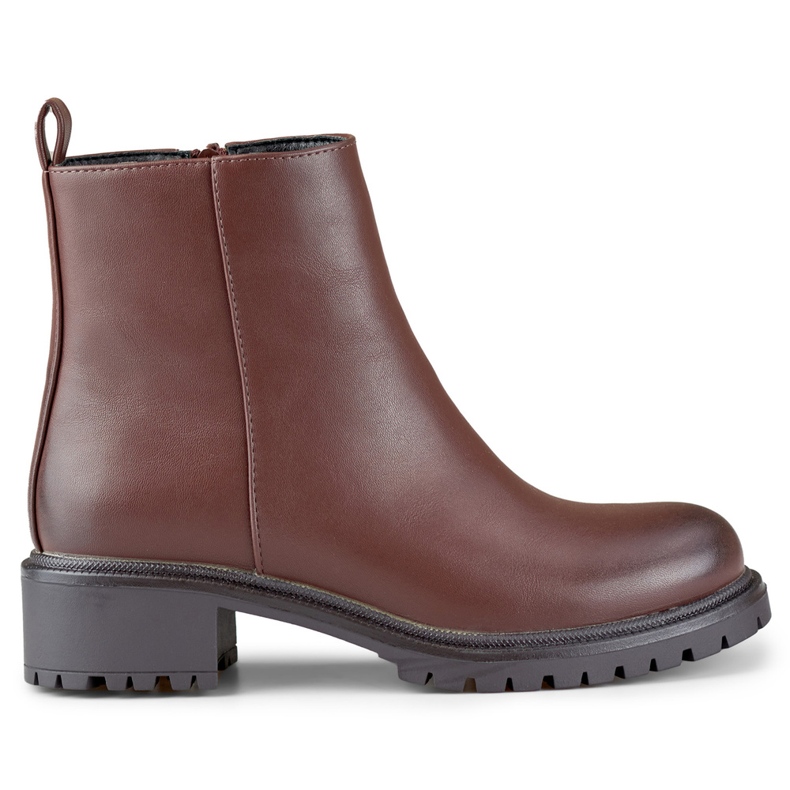 Botine de dama maro clasice din piele ecologica