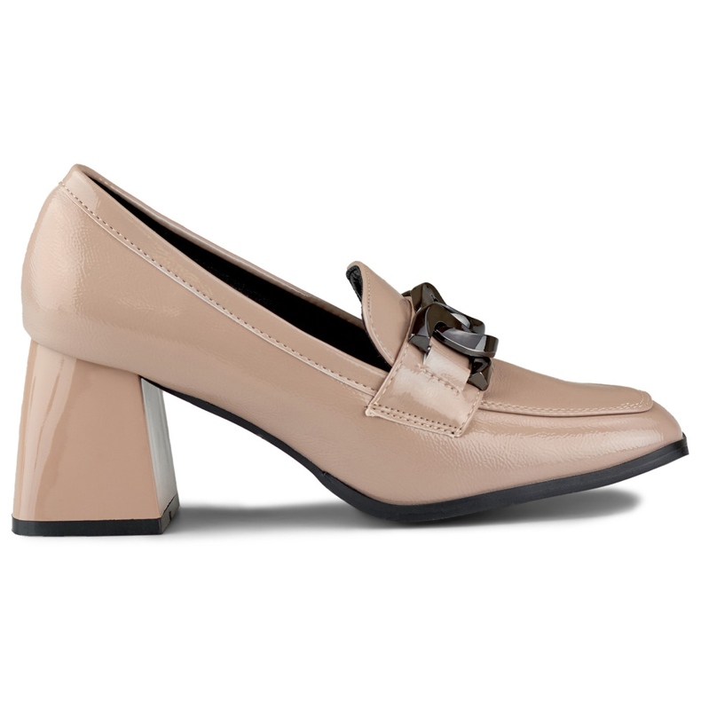 Mocasini de dama din piele lacuita bej Mocasini de dama din piele lacuita bej