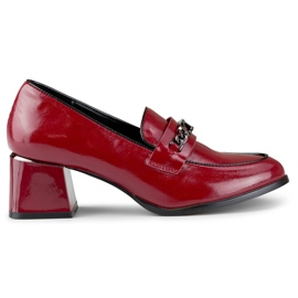 Pantofi roșii eleganti cu toc joasă roșu Pantofi roșii eleganti cu toc joasă roșu