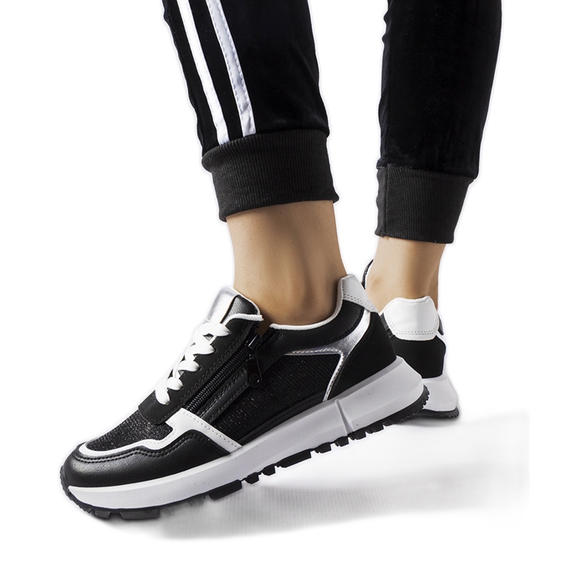 Tenisi negri decorativi Camuzzoni negru