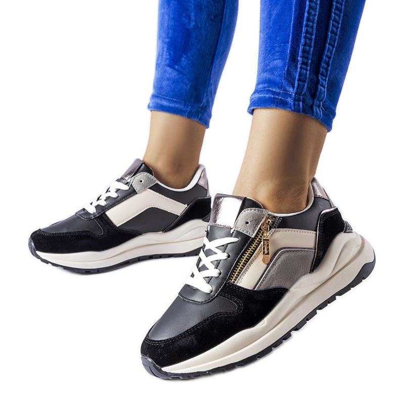 Tenisi Cecchi albi și negri negru