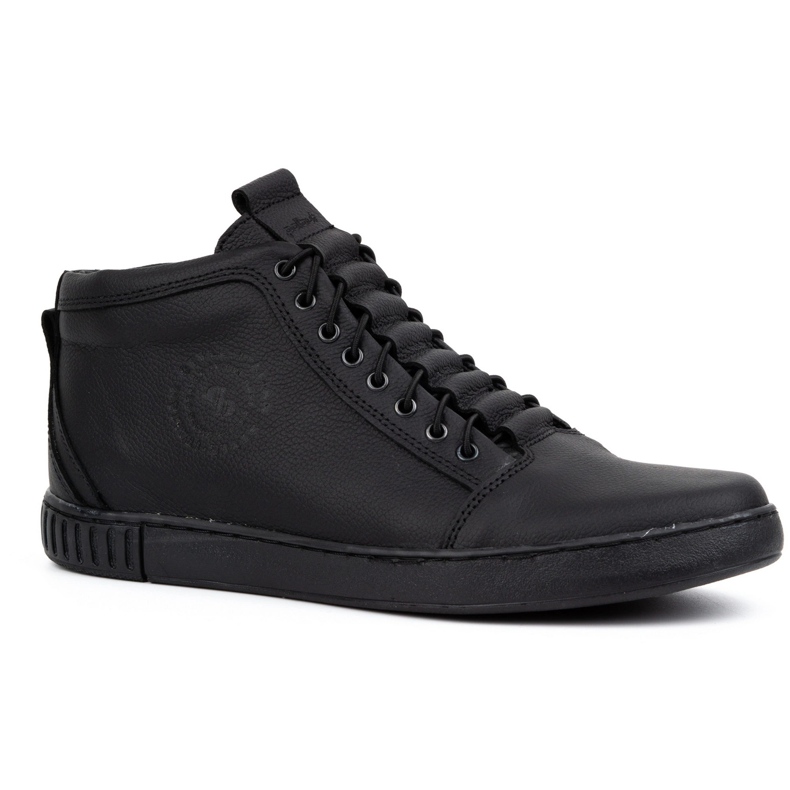 Polbut Botine barbati piele 2122 negre negru