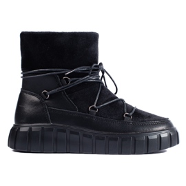 Cizme de zapada dama din piele neagra Vinceza negru Cizme de zapada dama din piele neagra Vinceza negru