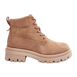 PM1 Botine izolate Suede Trappers, Bej Inchis Alden