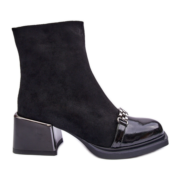 Cizme din piele intoarsa pe un bloc masiv S.Barski MR870-70 Negru