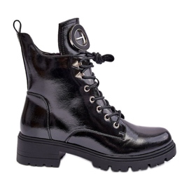 Vinceza Botine Brevet Worker Cu Decor Negru Ember Vinceza Botine Brevet Worker Cu Decor Negru Ember