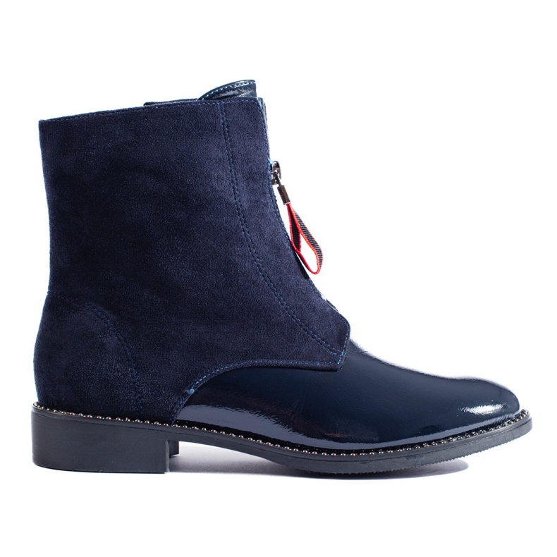 Botine de dama bleumarin cu toc plat de la Shelovet albastru
