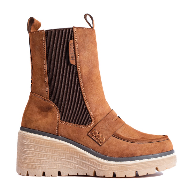 Botine maro din piele intoarsa Shelovet