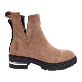 PS1 Cizme Plate Din piele intoarsa Cu Decupaje, Lamedella Bej PS1 Cizme Plate Din piele intoarsa Cu Decupaje, Lamedella Bej