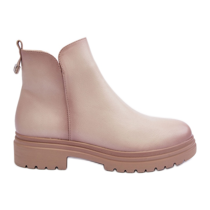 Vinceza Botine Bej Foteini Piele Cu Partea De Jos