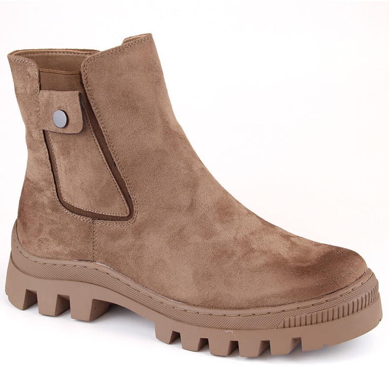 Cizme de dama din piele intoarsa cu buzunar, izolatie maro Potocki SZ12163 Cizme de dama din piele intoarsa cu buzunar, izolatie maro Potocki SZ12163