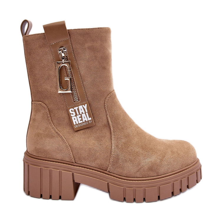 Cizme plate dama Massive Suede Bej Lunai Cizme plate dama Massive Suede Bej Lunai