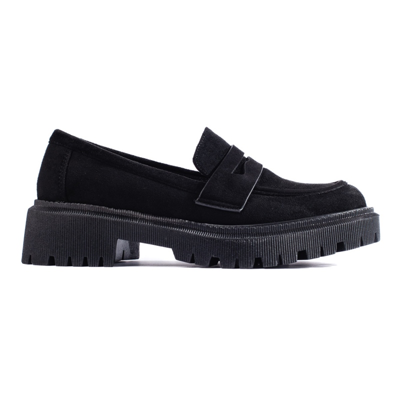Mocasini de dama de piele intoarsa neagra Shelovet negru