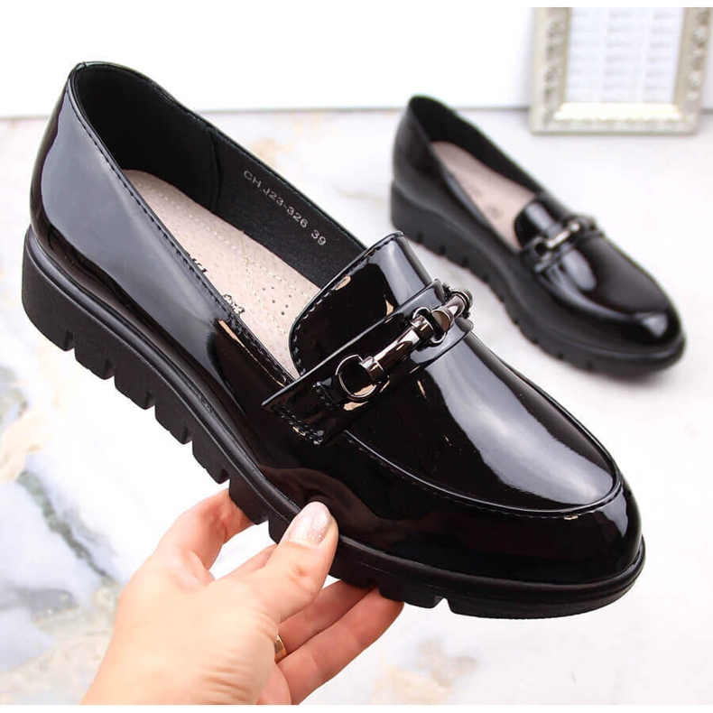 Pantofi de damă confortabili, negri, cu pană, de la T.Sokolski negru