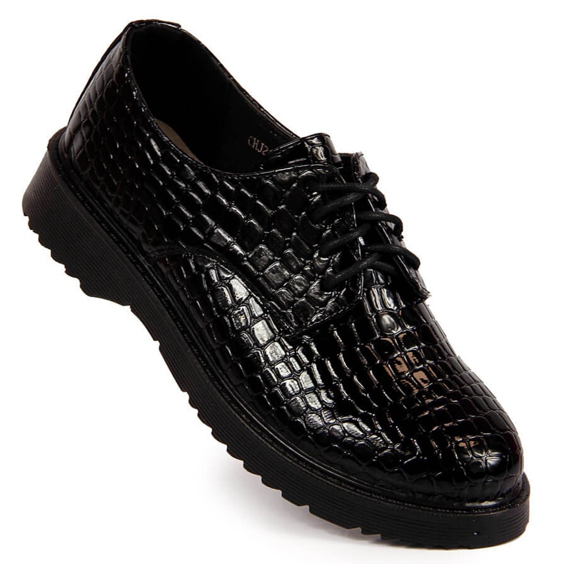 Pantofi oxford dama lacuiti, negri, T.Sokolski J23-324 negru