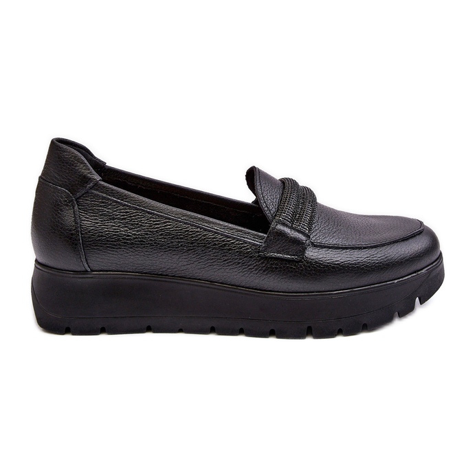 Pantofi Platforma Piele Cu Decorat, Negru Lemar Lehira