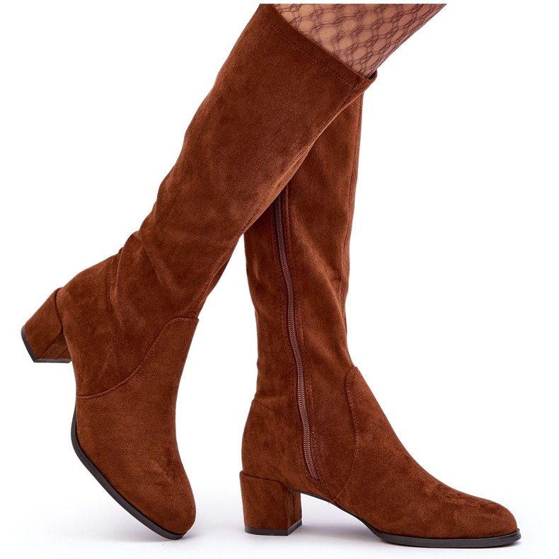 Sergio Leone Cizme clasice Harpen maro din piele intoarsa