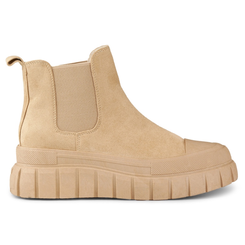 Cizme Chelsea sport de damă bej închis