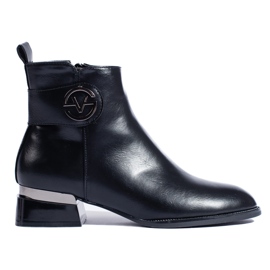 Cizme plate elegante negre de la Vinceza negru Cizme plate elegante negre de la Vinceza negru