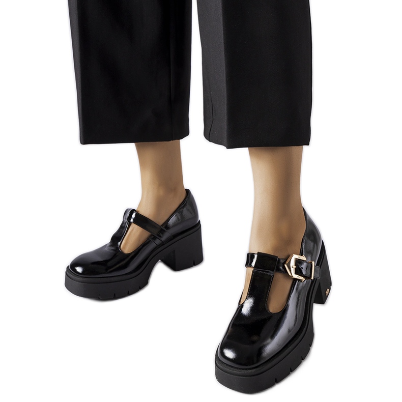 Pantofi negri Karino 4821/090-P NEGRU/NAPLAK