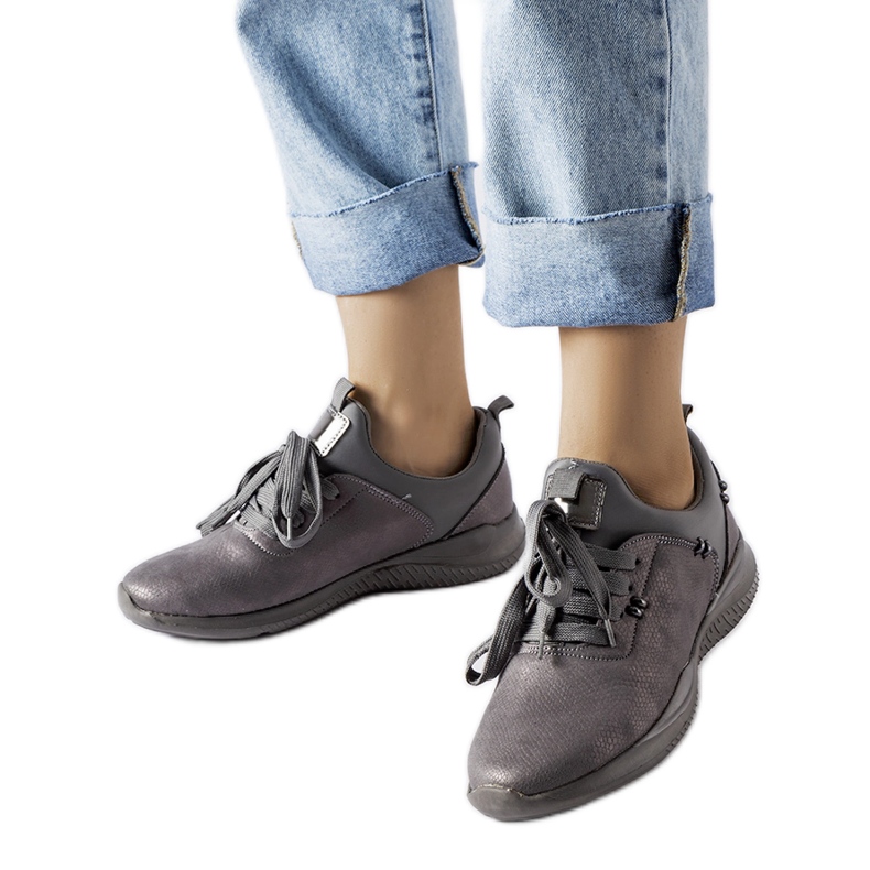 Tenisi slip-on gri de la Anatole