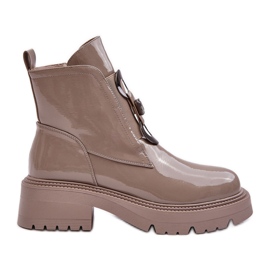 Cizme De Dama Lavete Cu Decoratie Bej S.Barski MR870-53 Cizme De Dama Lavete Cu Decoratie Bej S.Barski MR870-53