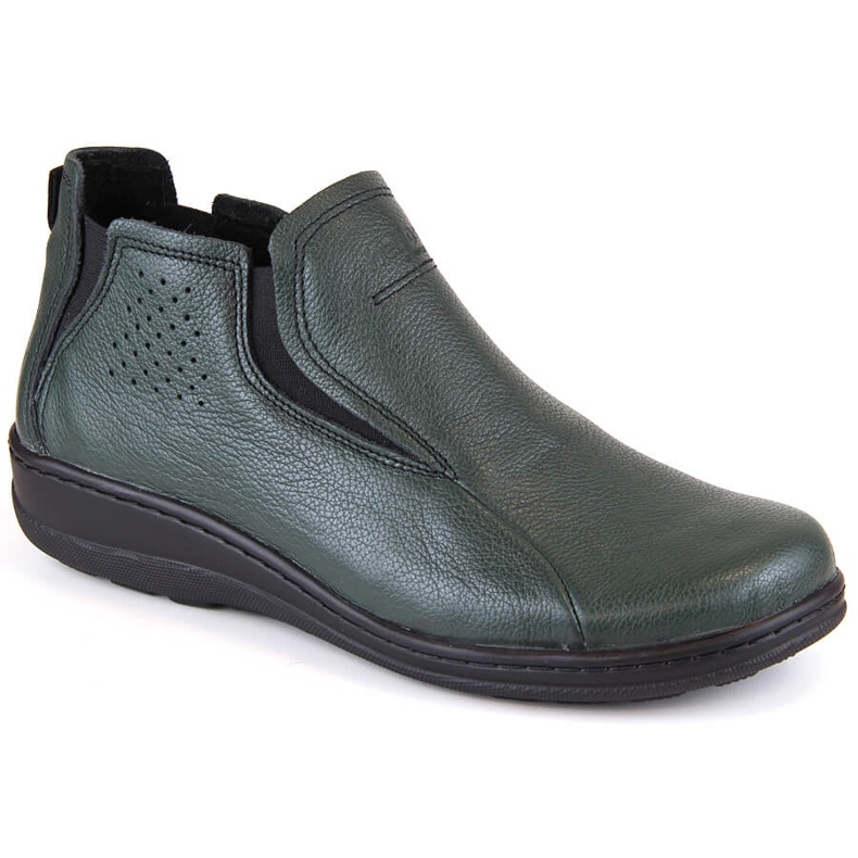 Ghete de dama confortabile, izolate, din piele, Helios 566 verzi verde