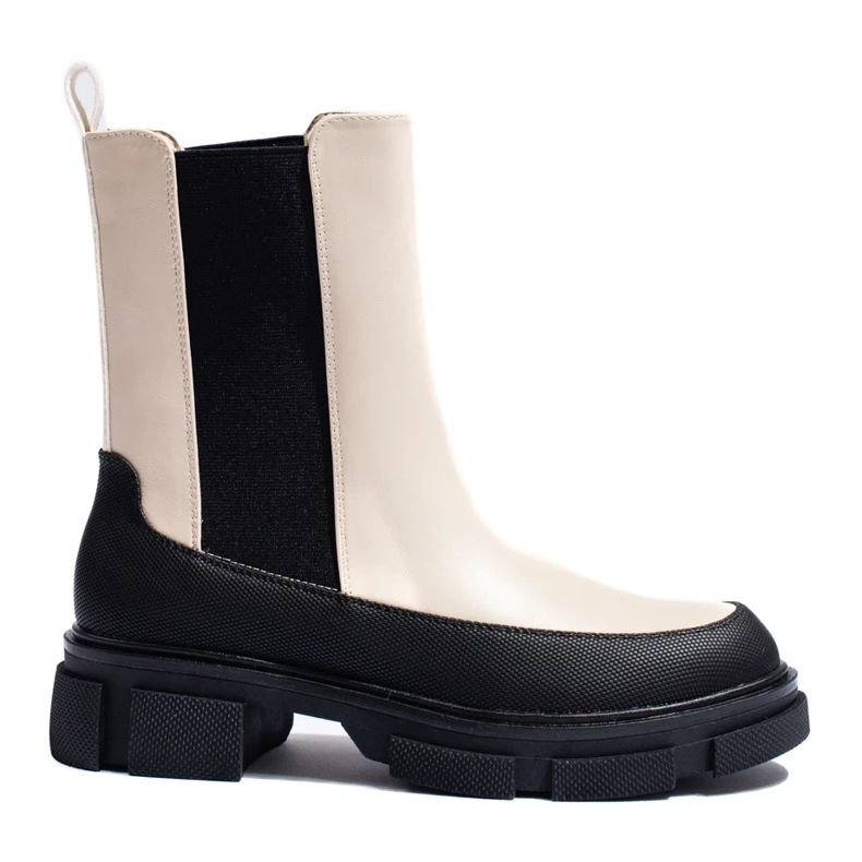 Goodin Cizme Chelsea înalte de damă bej de la Shelovet