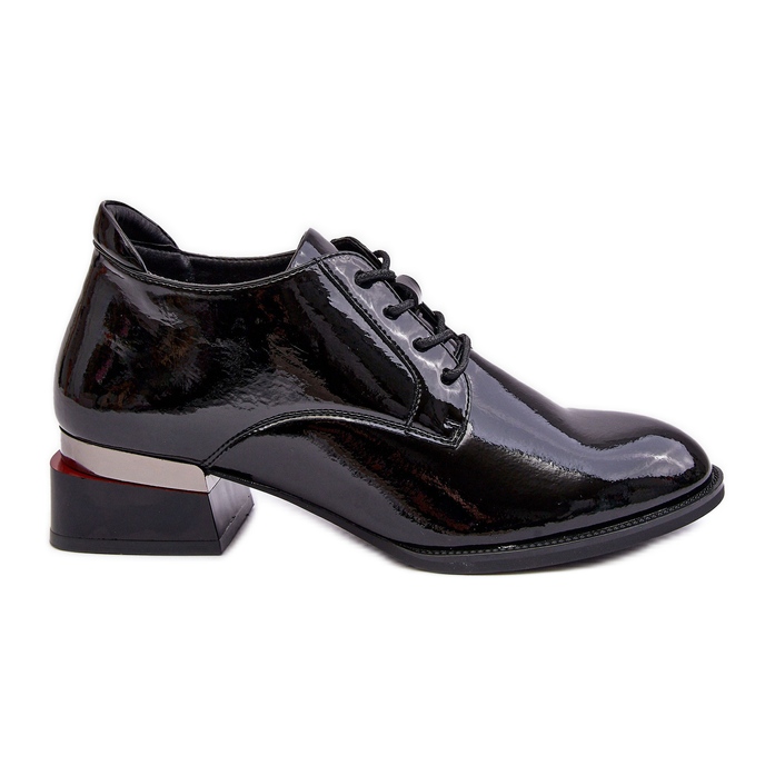 Vinceza Pantofi de dama din piele lacuita, Banosa neagra negru