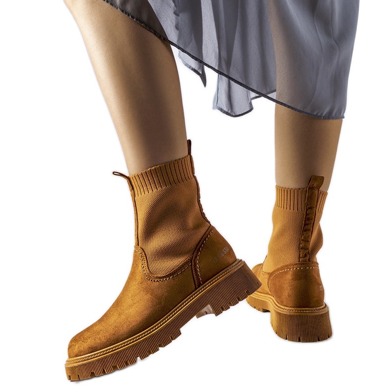 Cizme maro din piele intoarsa ecologica Big Star MM274541