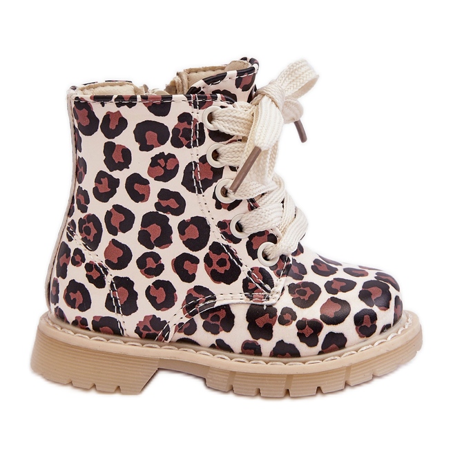 Botine izolate pentru copii cu fermoar, Dolida Bej si maro