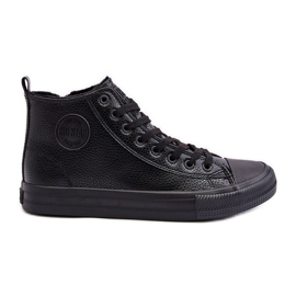 Pantofi izolați pentru bărbați cu fermoar Black Big Star MM174012 negru