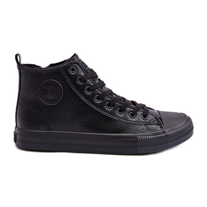 Pantofi izolați pentru bărbați cu fermoar Black Big Star MM174012 negru