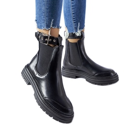 Cizme negre cu cataramă decorativă de la Jonesboro negru Cizme negre cu cataramă decorativă de la Jonesboro negru