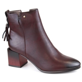 Botine izolate Jezzi W JEZ414B, visiniu roșu