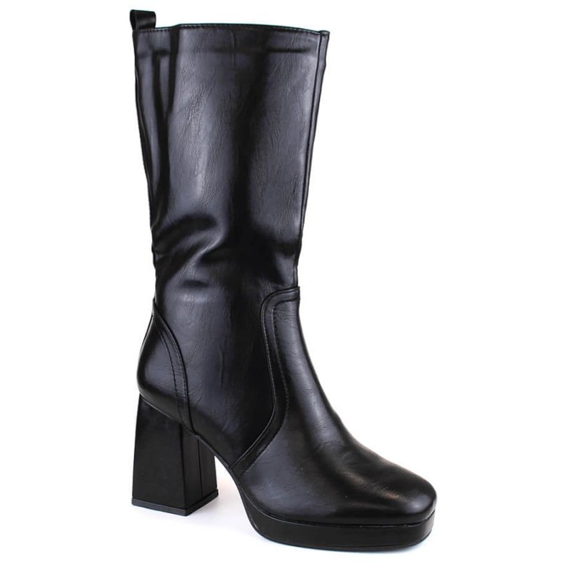 Botine izolate Jezzi W JEZ416A cu bandă elastică, negre negru