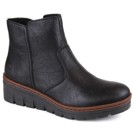 Botine izolate confortabile cu pană Rieker W RKR631 negre negru