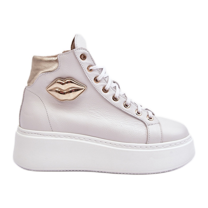 Pantofi de damă cu fermoar înalt Lemar White Katerin alb Pantofi de damă cu fermoar înalt Lemar White Katerin alb