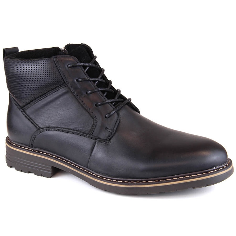 Botine izolate barbati piele, negre, T.Sokolski Z22-69 negru