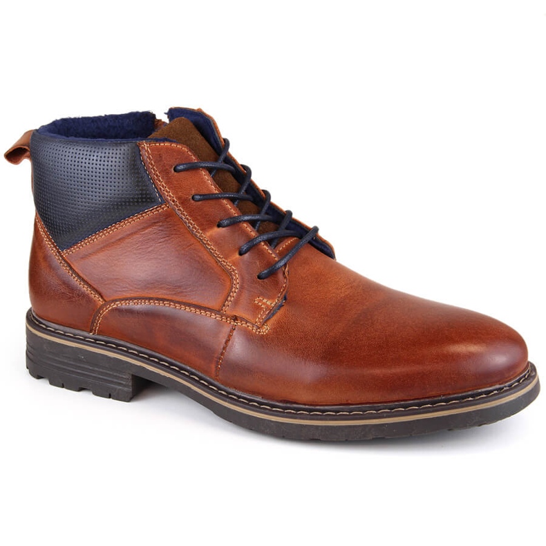 Botine izolate barbati piele, maro, T.Sokolski Z22-69