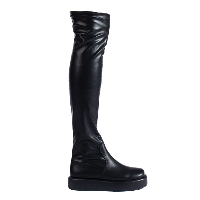 Muschetari cu platformă Black Shelovet negru