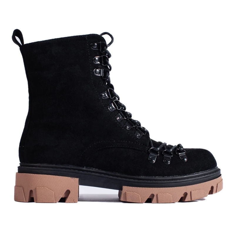 Cizme de muncitori din piele intoarsa, negre, Vinceza negru