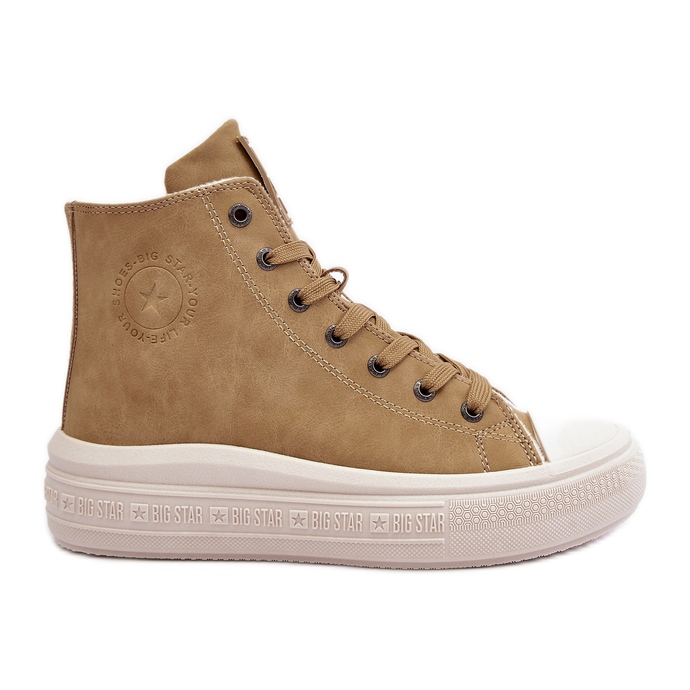 Pantofi de damă cu fermoar izolați Camel Big Star MM274026 bej