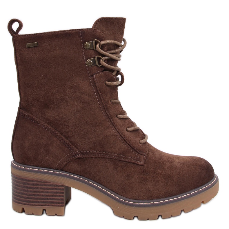 Botine confortabile cu toc înalt Reed Green maro