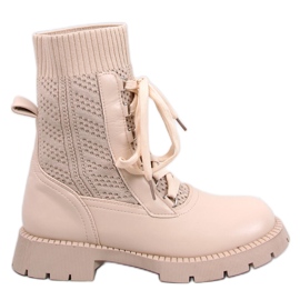 Botine cu pulover Tierr Bej