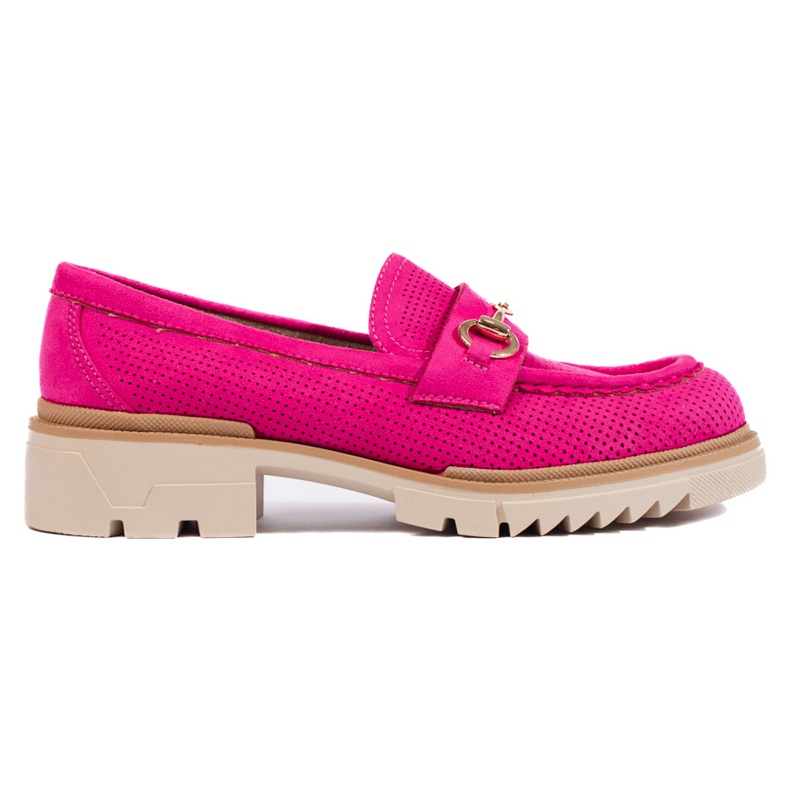 Mocasini ajurat Shelovet din piele intoarsa, fucsia roz Mocasini ajurat Shelovet din piele intoarsa, fucsia roz